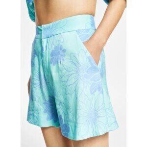 Aqua and blue floral shorts
